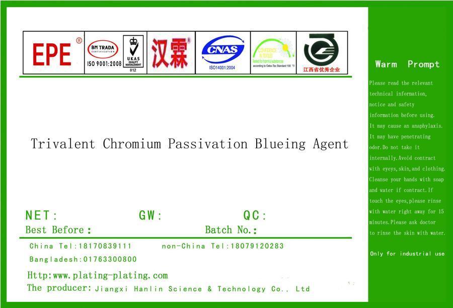 Trivalent Chromium Passivation Blueing Agent